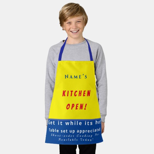 Personalisiert Kitchen Open + 3Comments Funny Apro Schürze (Getragen)