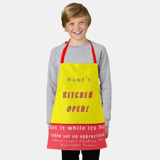Personalisiert Kitchen Open + 3Comments Funny Apro Schürze (Getragen)