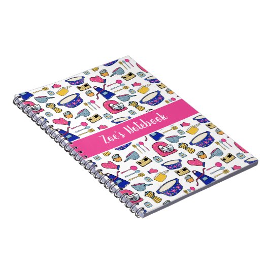 Personalisiert Kitchen Utensitic Muster Name Notizblock (Rechte Seite)