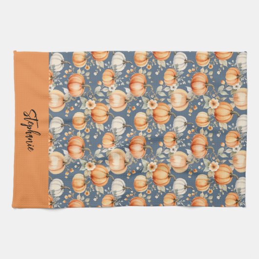 Personalisiert Kitchenette Schürze Pumpkins Geschirrtuch (Horizontal)