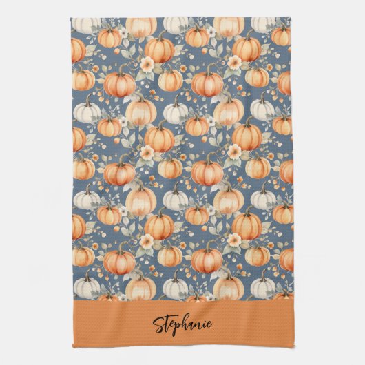 Personalisiert Kitchenette Schürze Pumpkins Geschirrtuch (Vertikal)