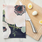 Personalisiert Kitetücher Geometric Garden Navy Geschirrtuch (Viertel Falte)