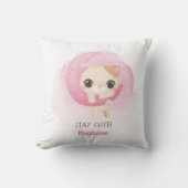 Personalisiert Kitten Custom Pink Kinderzimmer Dec Kissen (Vorderseite)