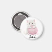 Personalisiert | Kitten Garn Spielzeit Magnet (Vorderseite/Rückseite)