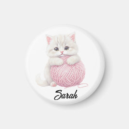 Personalisiert | Kitten Garn Spielzeit Magnet