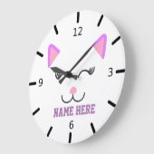Personalisiert Kitten Große Wanduhr (Winkel)