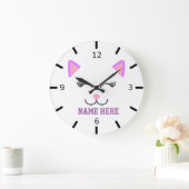 Personalisiert Kitten Große Wanduhr (Zuhause)