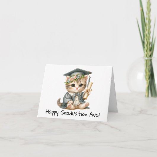 Personalisiert Kitten Kindergarten Abschluss Karte (Vorderseite)