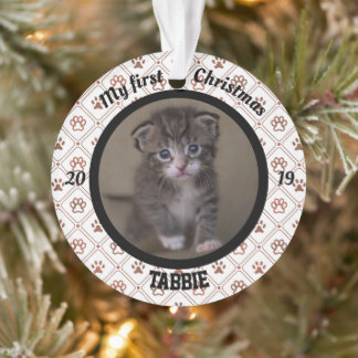 Personalisiert Kittens erstes Foto zu Weihnachten Ornament