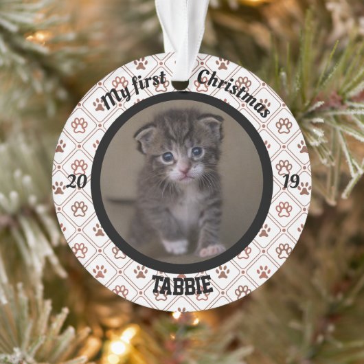Personalisiert Kittens erstes Foto zu Weihnachten Ornament (Baum)