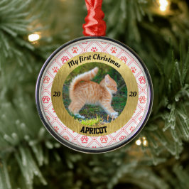 Personalisiert Kittens erstes Foto zu Weihnachten Ornament Aus Metall