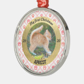 Personalisiert Kittens erstes Foto zu Weihnachten Ornament Aus Metall (Links)