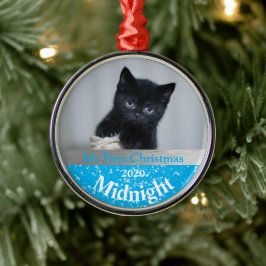 Personalisiert Kittens erstes Foto zu Weihnachten Ornament Aus Metall