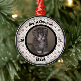 Personalisiert Kittens erstes Foto zu Weihnachten Ornament Aus Metall