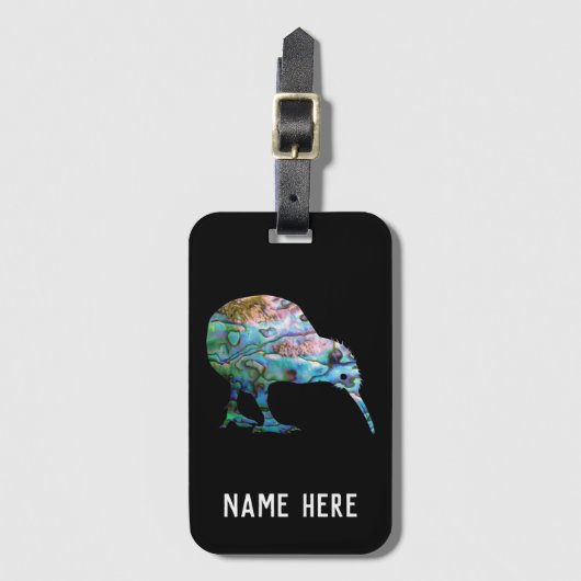 PERSONALISIERT KIWI PAUA LUGGAGE TAG GEPÄCKANHÄNGER (Vorderseite Vertikal)
