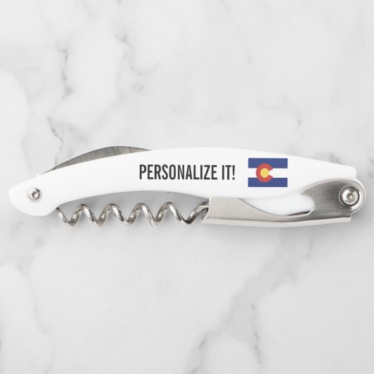 personalisiert klappbare Colorado-Staatsflagge Kellnermesser (Rückseite)