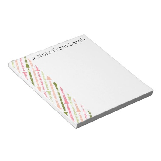 Personalisiert Klarinette Musikergeschenk Notizblock (angewinkelt)