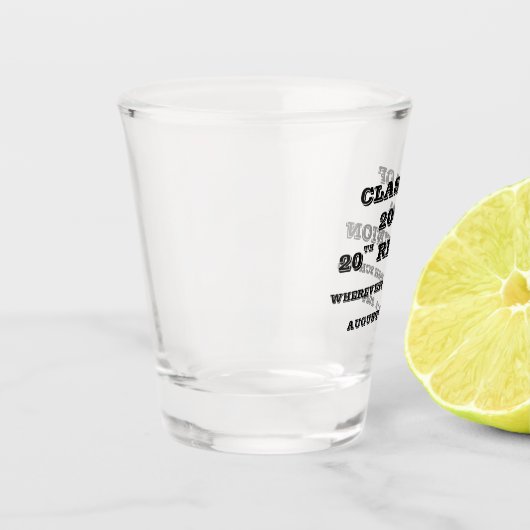 Personalisiert-Klasse-Wiedersehen Schnapsglas (Links)