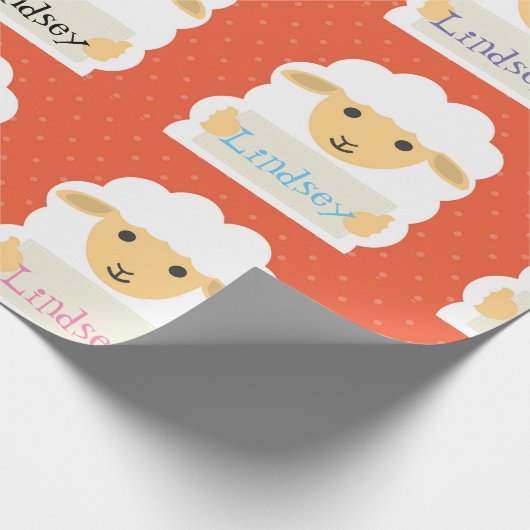 Personalisiert: Kleines Lamm-Wrapping-Papier Geschenkpapier (Ecke)