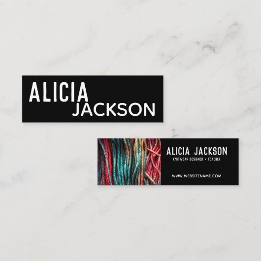 Personalisiert | Knittern | Garne Mini Visitenkarte (Vorne/Hinten)