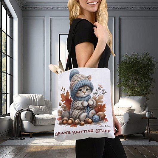 Personalisiert Knittin' Kätzchen Tasche