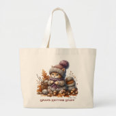 Personalisiert Knittin' Kittens Jumbo Tote Bag Stoffbeutel (Vorne)