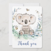 Personalisiert Koala Boy Erster Geburtstag Einladung (Rückseite)