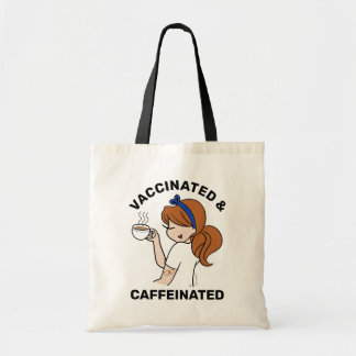 Personalisiert koffeiniert und geimpft tragetasche