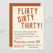 Personalisiert kokett dreckig 30 lustige Geburtsta Einladung (Vorne/Hinten)