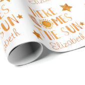 Personalisiert kommt die Wasserfarbe der Sonne Geschenkpapier (Rolleneckpunkt)