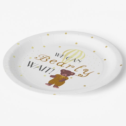 Personalisiert können wir Babydusche frühzeitig ab Pappteller (Schrägansicht)