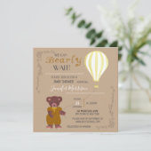 Personalisiert können wir Babydusche warten I Einladung (Stehend Vorderseite)