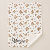 Personalisiert können wir das Teddy Bär Muster war Sherpadecke (Vorderseite)