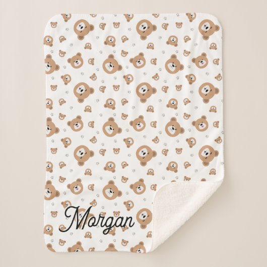 Personalisiert können wir das Teddy Bär Muster war Sherpadecke (Vorderseite)