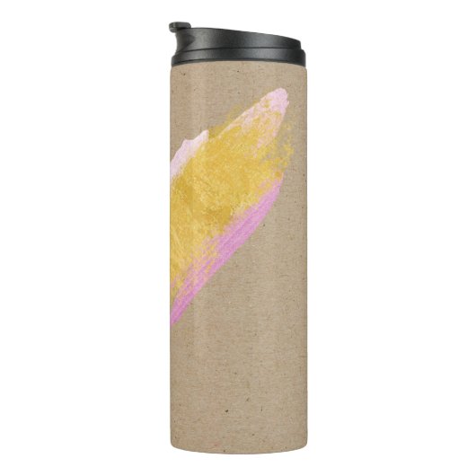 Personalisiert Kraft Gold Pink Brush Tumbler Thermosbecher (Nach rechts gedreht)