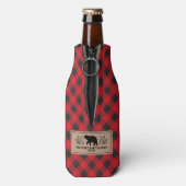 Personalisiert Kraft Lumberjack Buffalo Kariert Flaschenkühler (Flasche Rückseite)