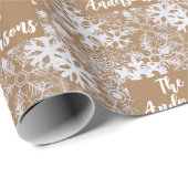 Personalisiert Kraft Snowflake Gingerbrett Weihnac Geschenkpapier (Rolleneckpunkt)