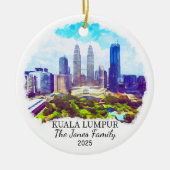 Personalisiert Kuala Lumpur, Geschenk von Malaysia Keramik Ornament (Vorne)
