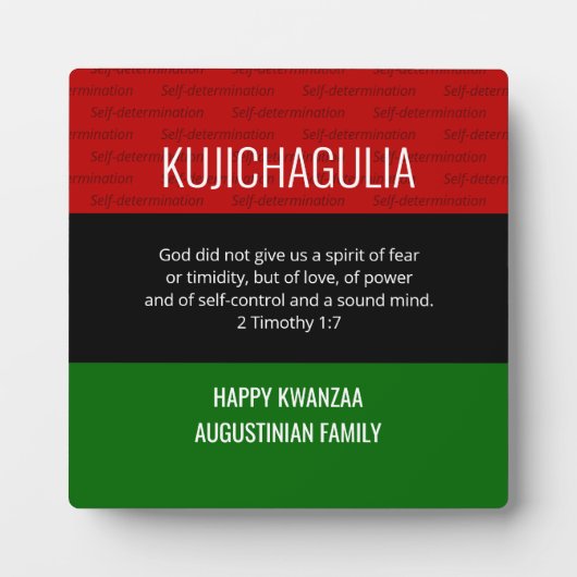Personalisiert KUJICHAGULIA Kwanzaa Fotoplatte (Vorderseite)