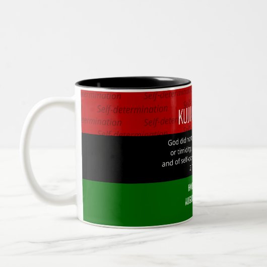Personalisiert KUJICHAGULIA Kwanzaa Zweifarbige Tasse (Links)