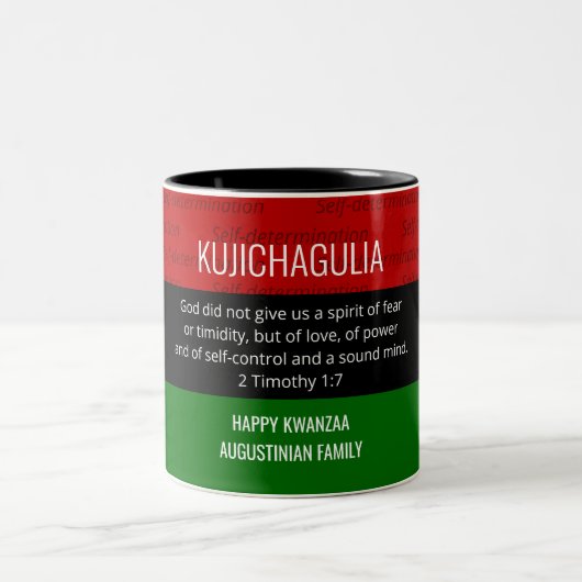 Personalisiert KUJICHAGULIA Kwanzaa Zweifarbige Tasse (Mittel)