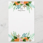 Personalisiert | Küstenfloral Briefpapier (Vorderseite)