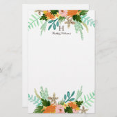 Personalisiert | Küstenfloral Briefpapier (Vorne/Hinten)
