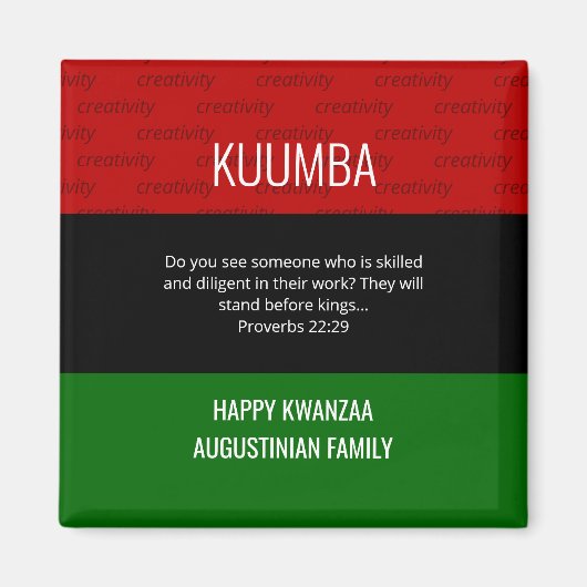 Personalisiert KUUMBA Happy Kwanzaa Magnet (Vorne)