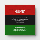 Personalisiert KUUMBA Happy Kwanzaa plaque Fotoplatte (Vorderseite)