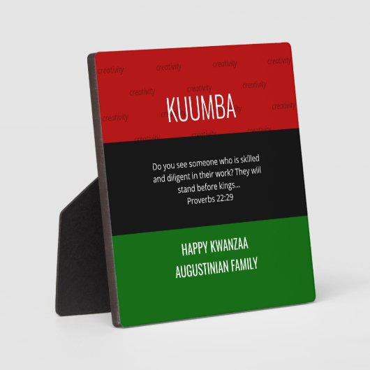 Personalisiert KUUMBA Happy Kwanzaa plaque Fotoplatte (Vorderseite)