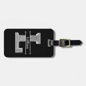 Personalisiert L Anfangssilbermonogramm Ihr Name Gepäckanhänger (Vorderseite horizontal)