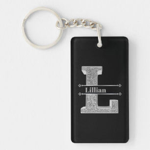 Personalisiert L Anfangssilbermonogramm Ihr Name Schlüsselanhänger