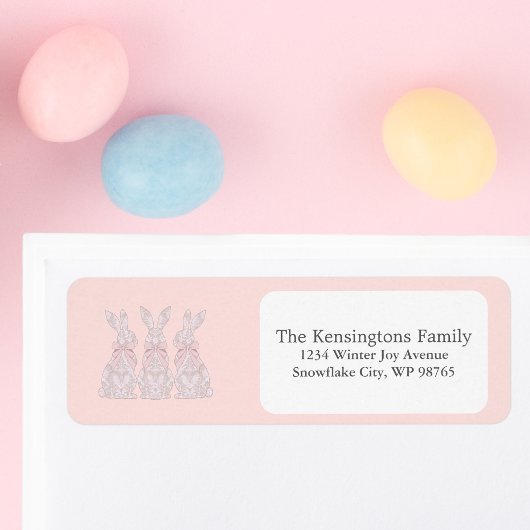 Personalisiert Lace Bunny Osterfest Rücksendeadres