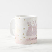 Personalisiert Lace Bunny Osterfest Tasse (Vorderseite Links)